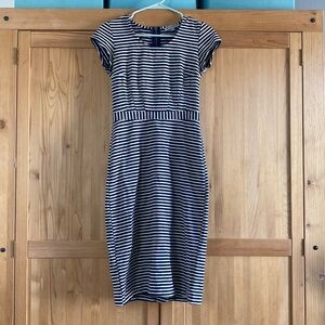 Pin-striped pencil dress